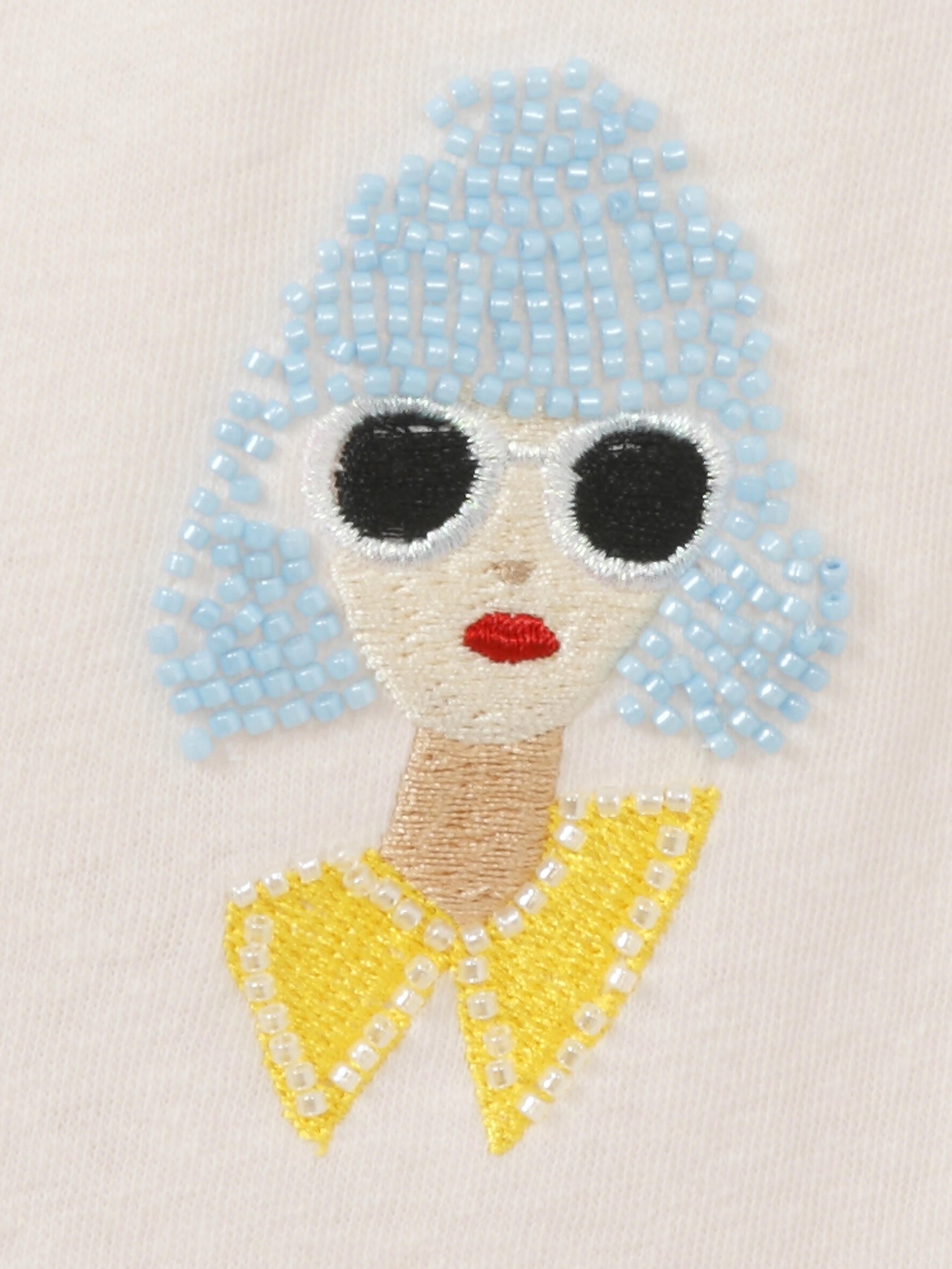 T-Shirt aus Leinenmix - 787-powder multicolor - Rosa