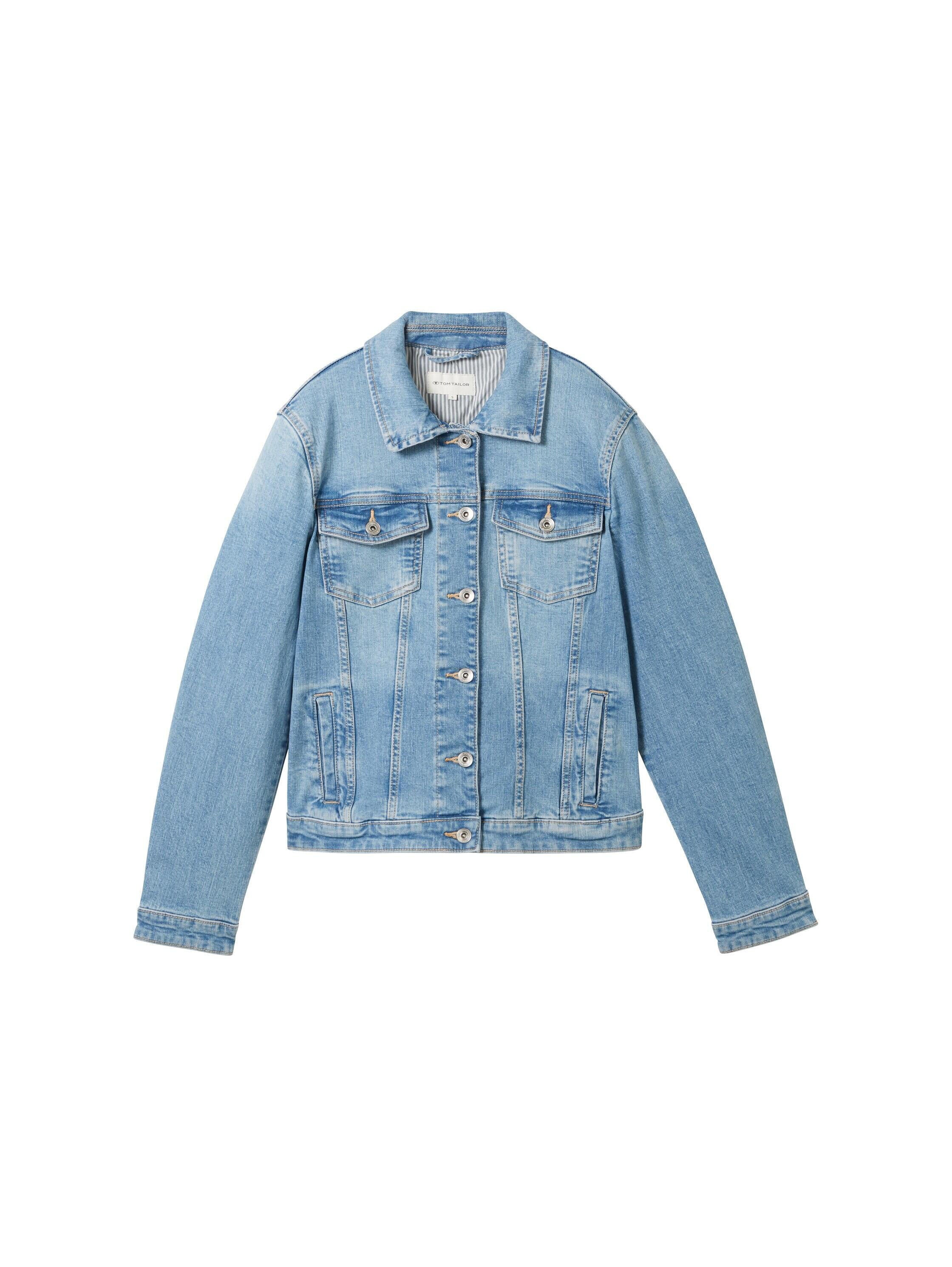 Jeansjacke aus recycelter Baumwolle - 10142-Light Stone Blue Denim - Blau