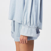 Bluse SELENI aus Baumwolle - 3700 - Blau