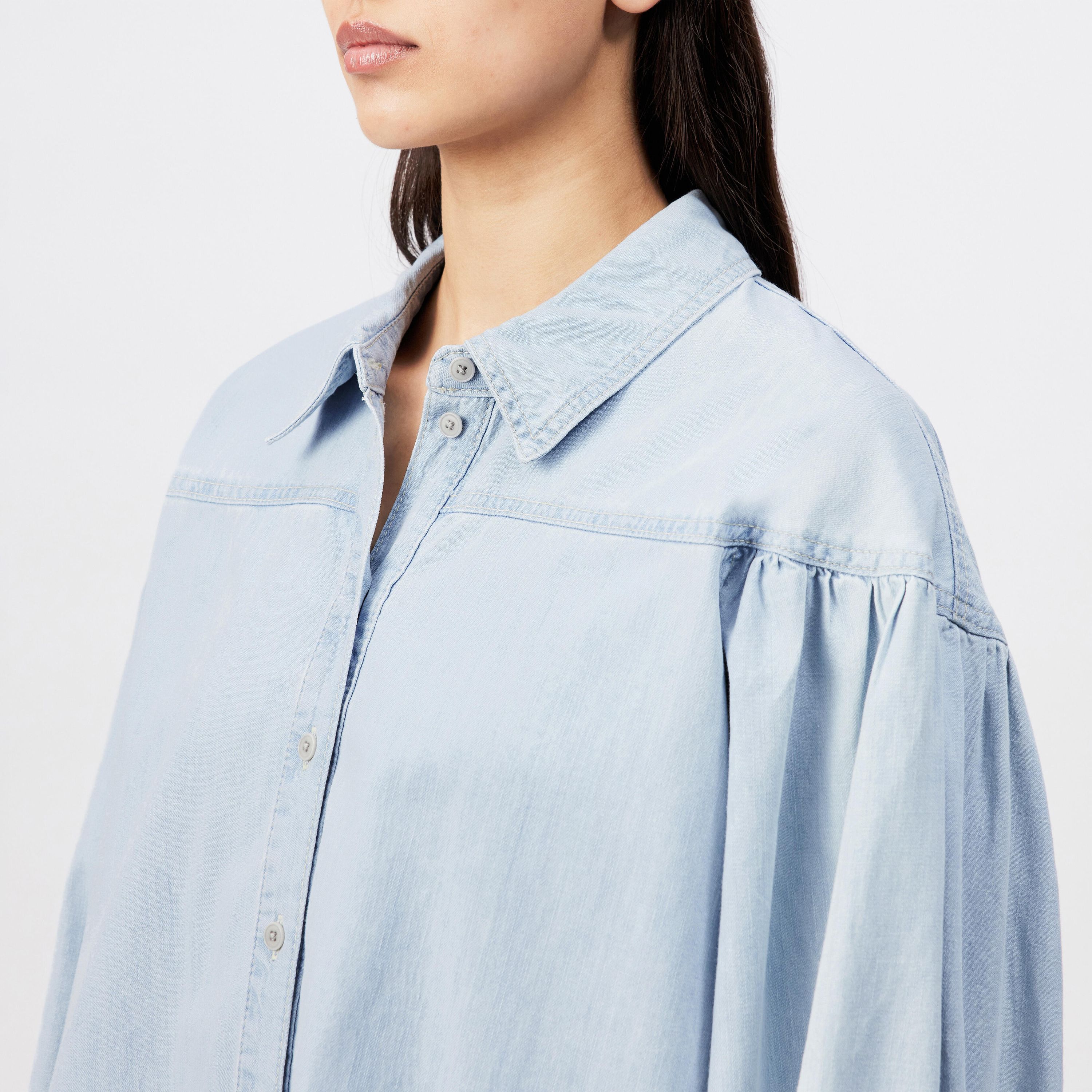 Bluse SELENI aus Baumwolle - 3700 - Blau