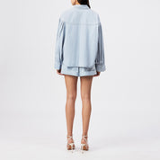 Bluse SELENI aus Baumwolle - 3700 - Blau