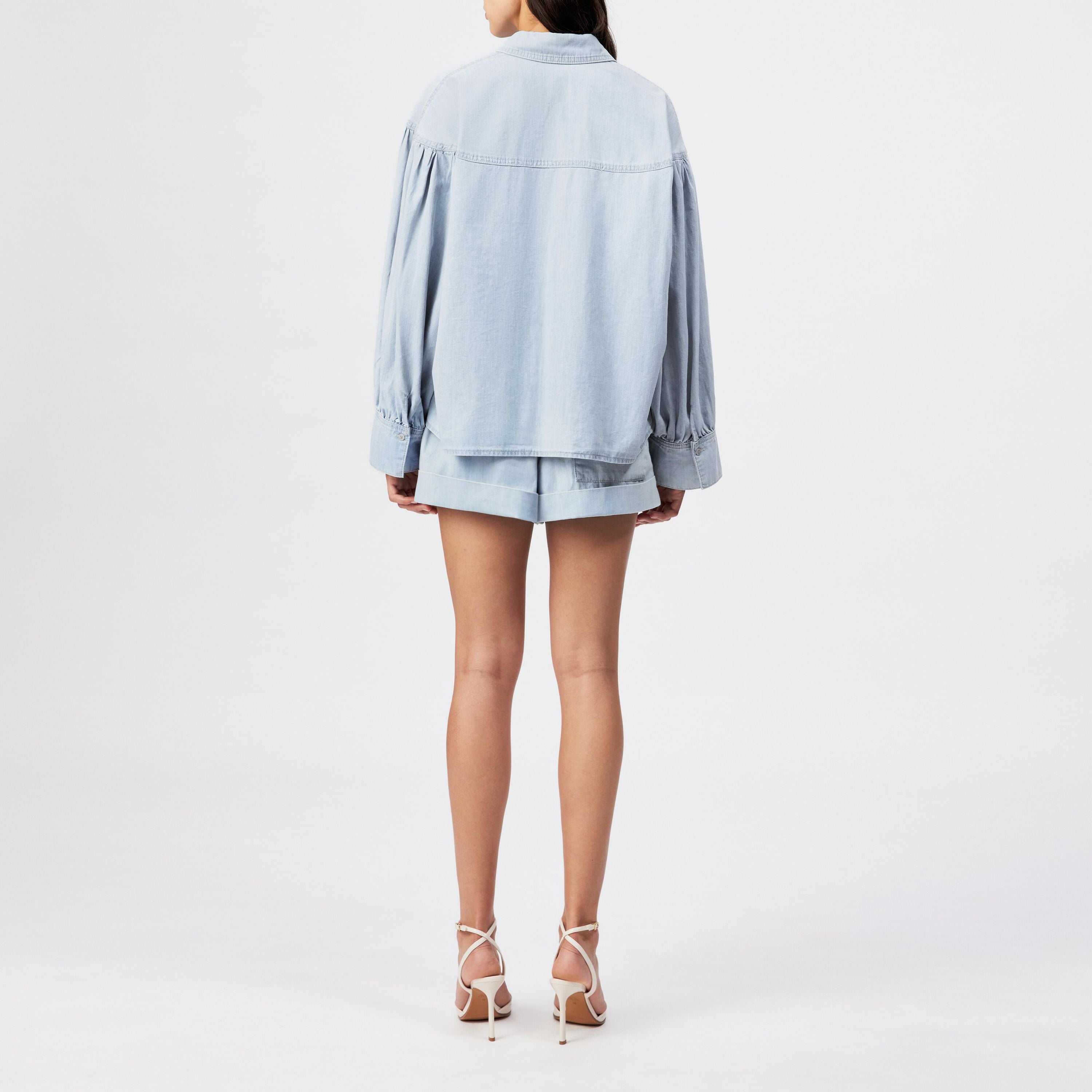 Bluse SELENI aus Baumwolle - 3700 - Blau