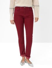 Chinohose CAROLA Feminine Fit - 40-MULBERRY - Rot