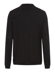Sweatshirt mit Polokragen - 02-black - Schwarz