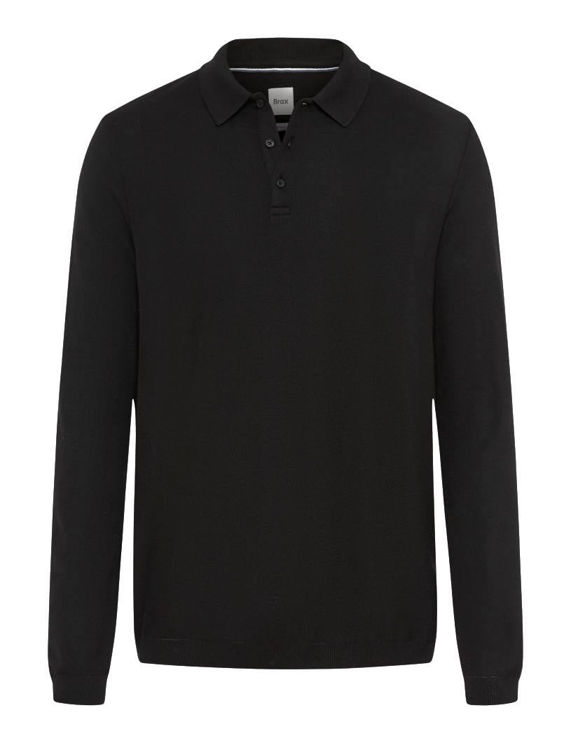 Sweatshirt mit Polokragen - 02-black - Schwarz