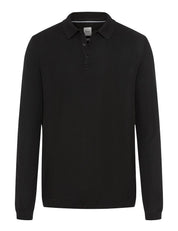 Sweatshirt mit Polokragen - 02-black - Schwarz