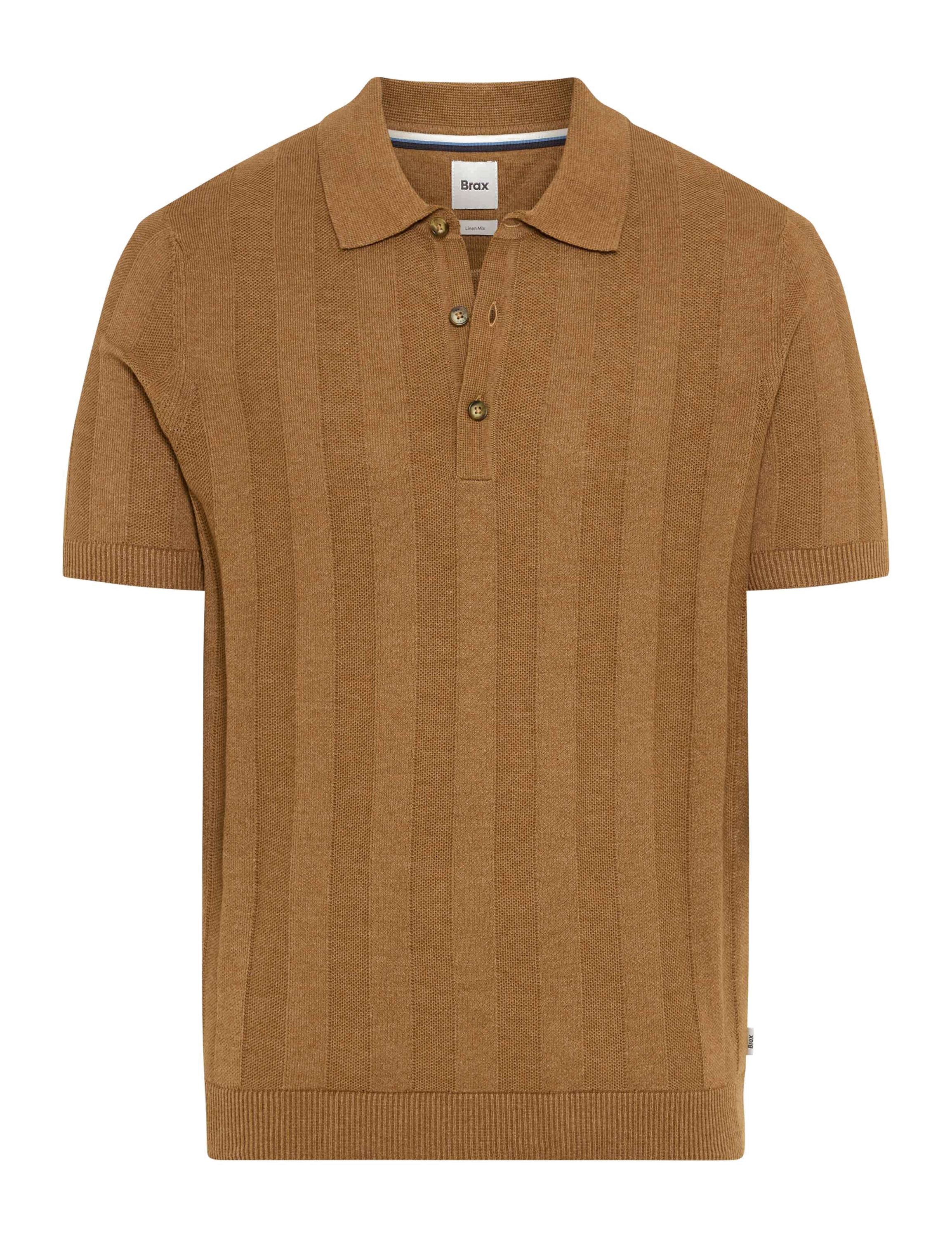 Strickpoloshirt Slim Fit STYLE PASCAL - 55-peanut - Braun