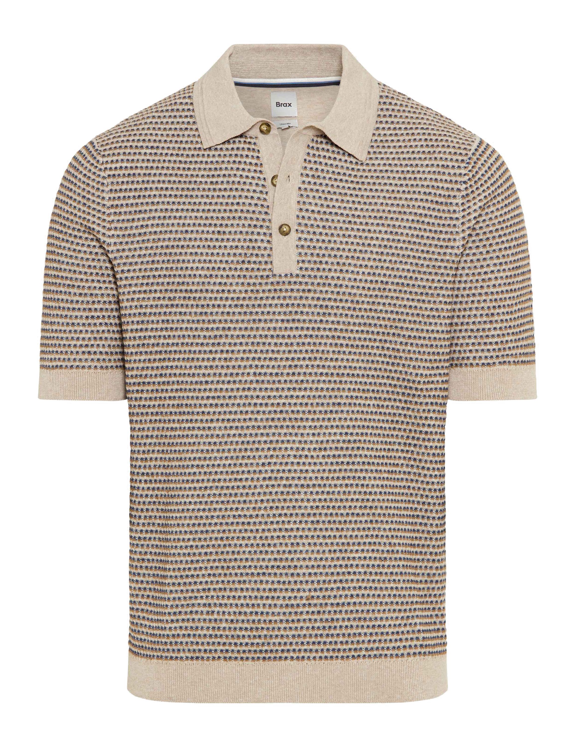 Strickpoloshirt PASCAL aus Baumwollmix - 37-herb - Beige