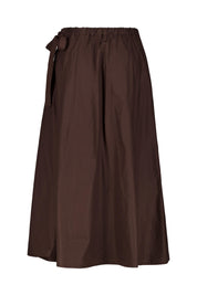 Faltenrock Midi aus Baumwolle - 285-dark chocolate - Braun