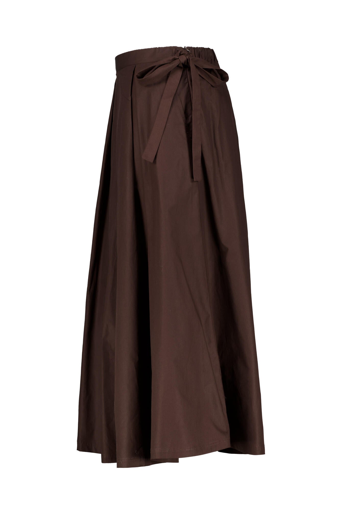 Faltenrock Midi aus Baumwolle - 285-dark chocolate - Braun