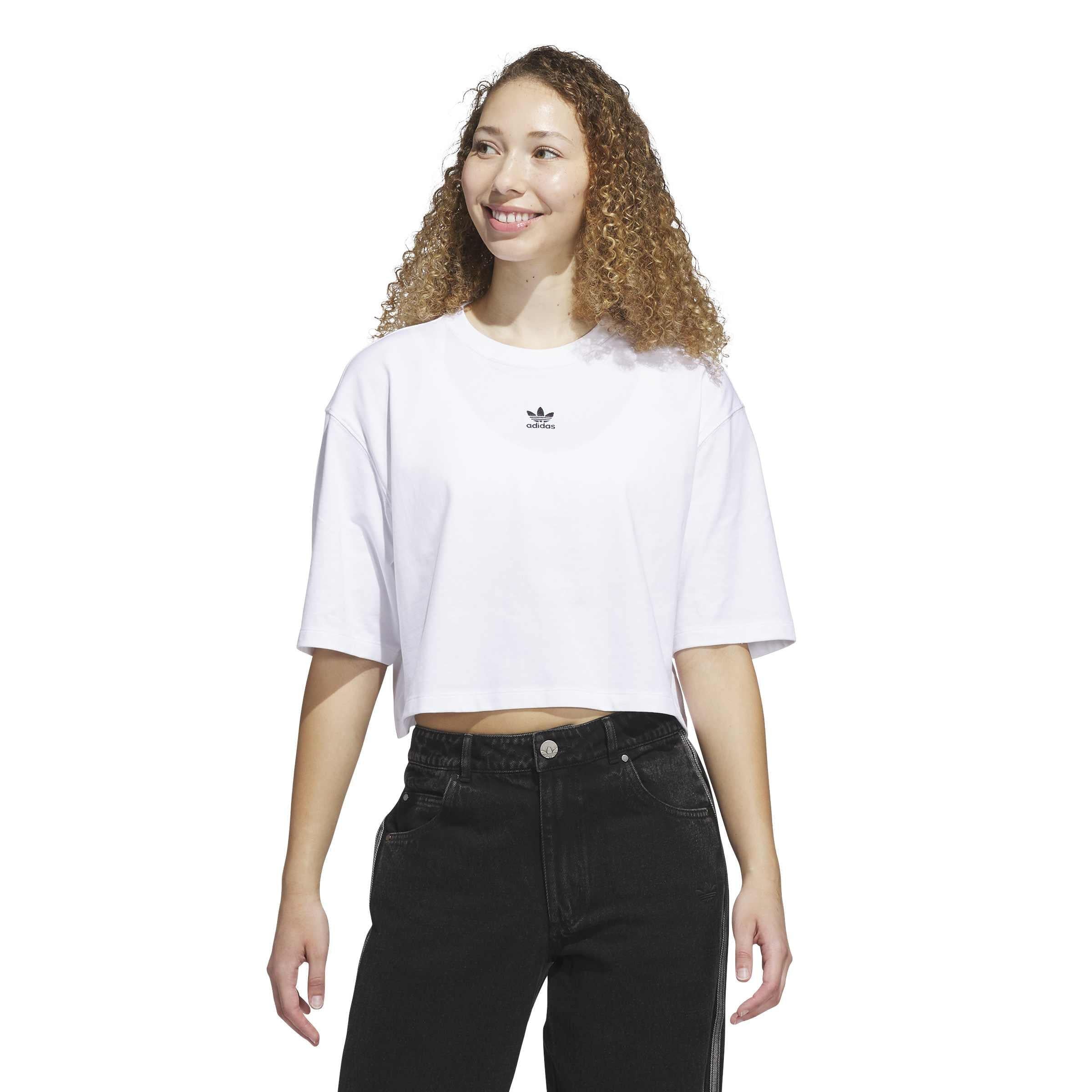 T-Shirt Regular Fit Cropped aus Baumwolle - WHITE - Weiß