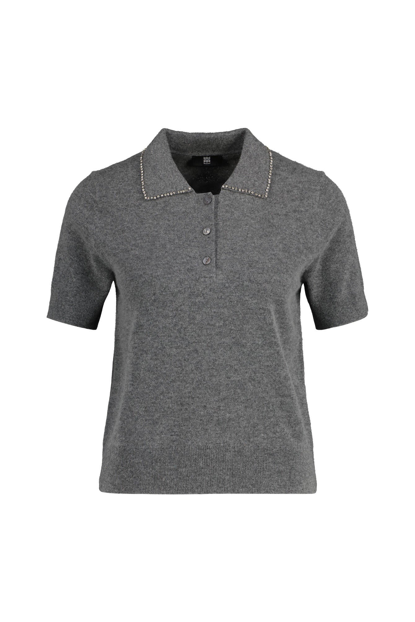 Strick-T-Shirt aus Wollmix - 933-rock - Grau