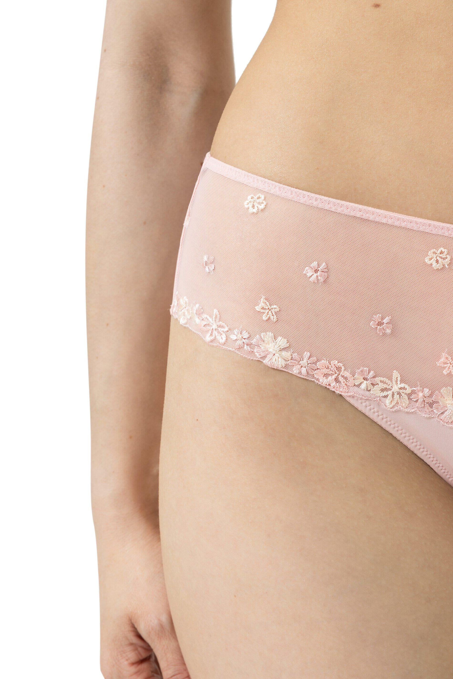 Hipster mit Tüll-Stickerei - 38-blossom - Rosa