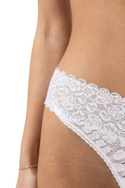 String mit Spitze - 1-weiss - Weiß