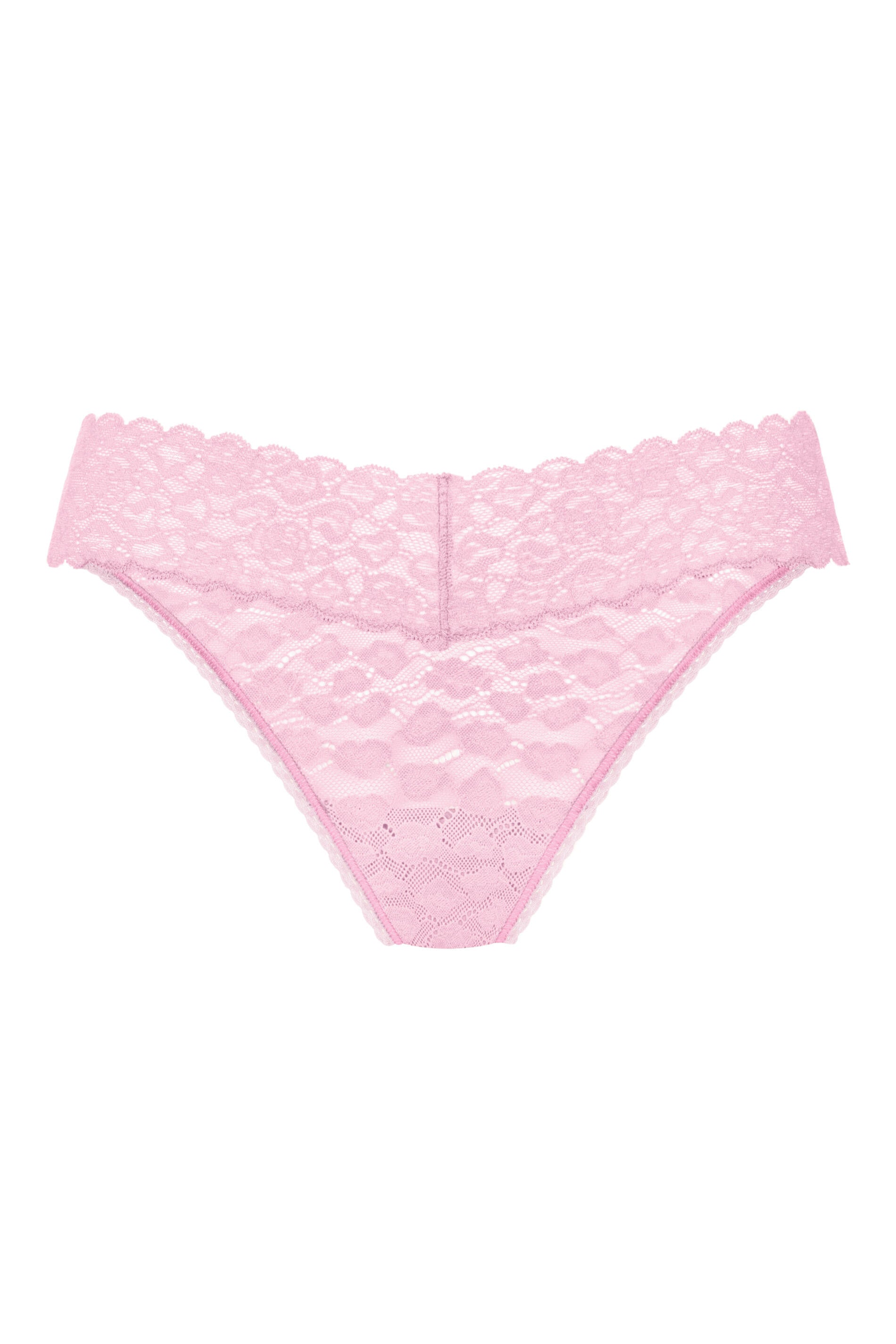 String mit Spitze - 1718-soft pink - Rosa