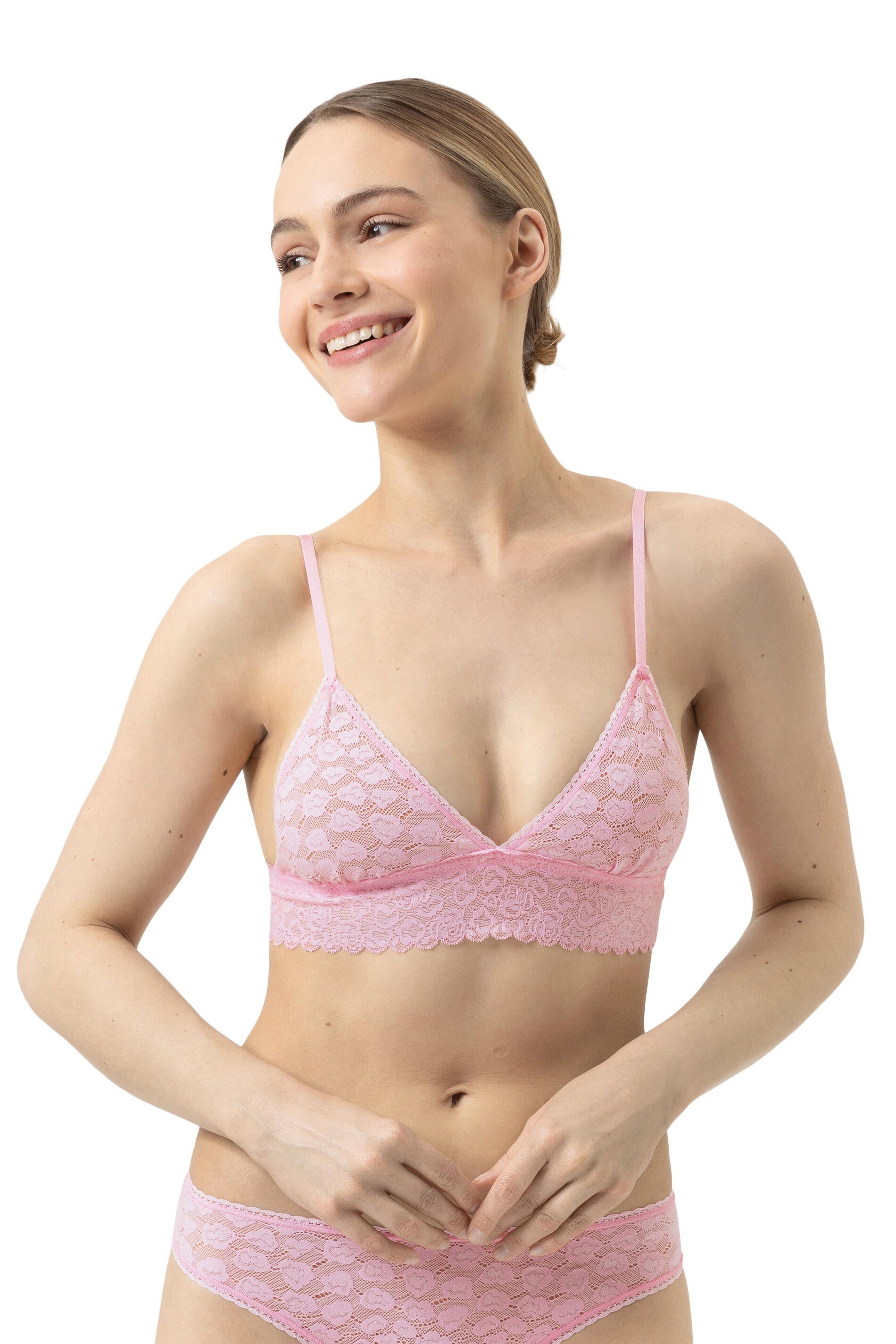Triangle-BH mit Spitze - 1718-soft pink - Rosa