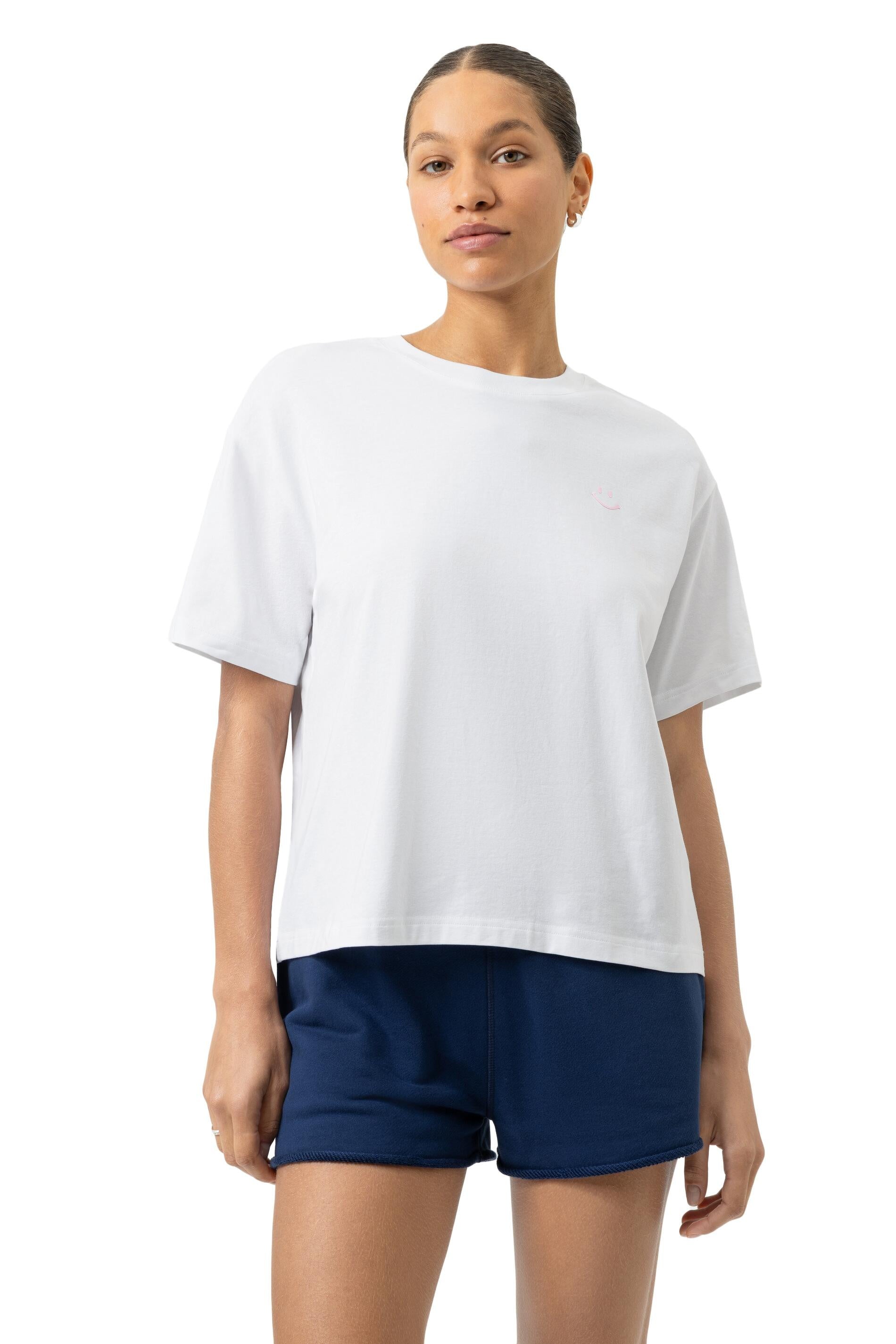 T-Shirt aus Baumwolle - 1-weiss - Weiß