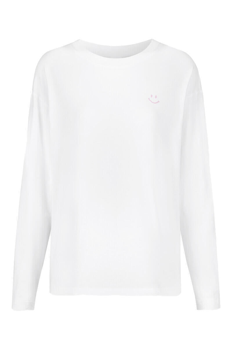 Langarmshirt aus Baumwolle - 1-weiss - Weiß