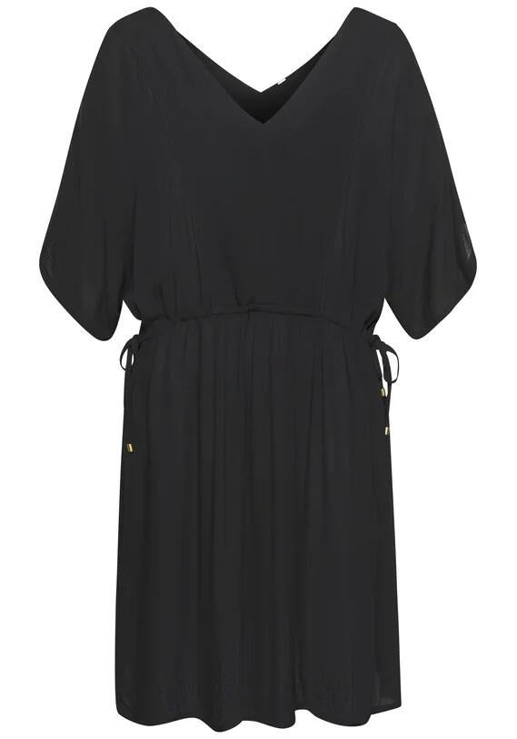 Strandtunika aus Viskose - 4215-black - Schwarz