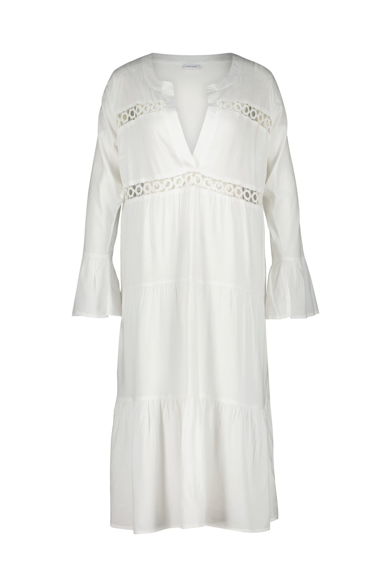 Strandkleid Midi aus Viskose - 3883-weiss - Weiß