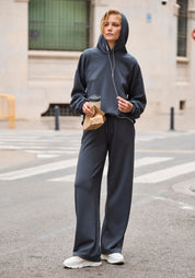 Sweathoodie - 663-darkgrey - Grau