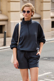 Zip-Sweatshirt - 663-darkgrey - Grau