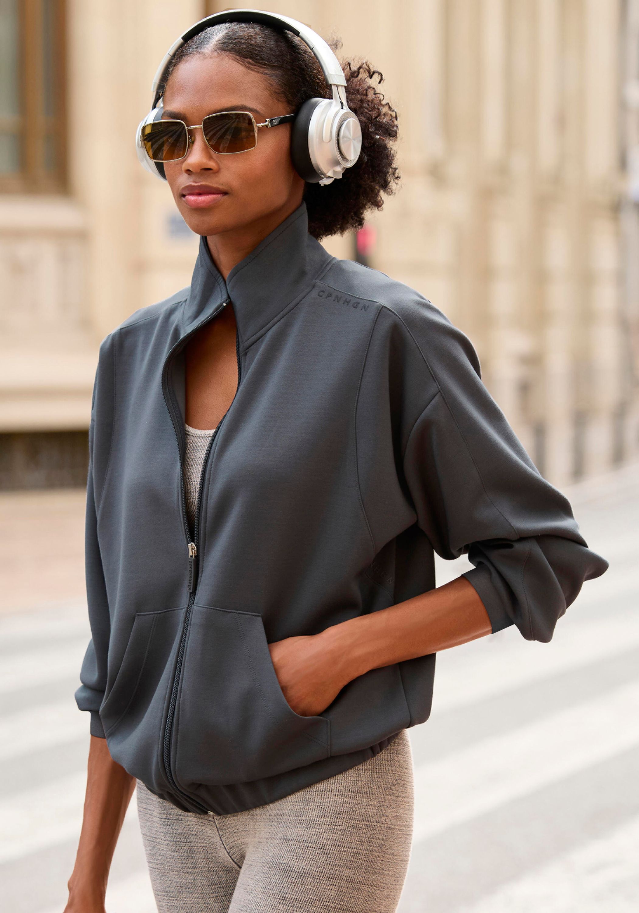 Sweatjacke - 663-darkgrey - Grau