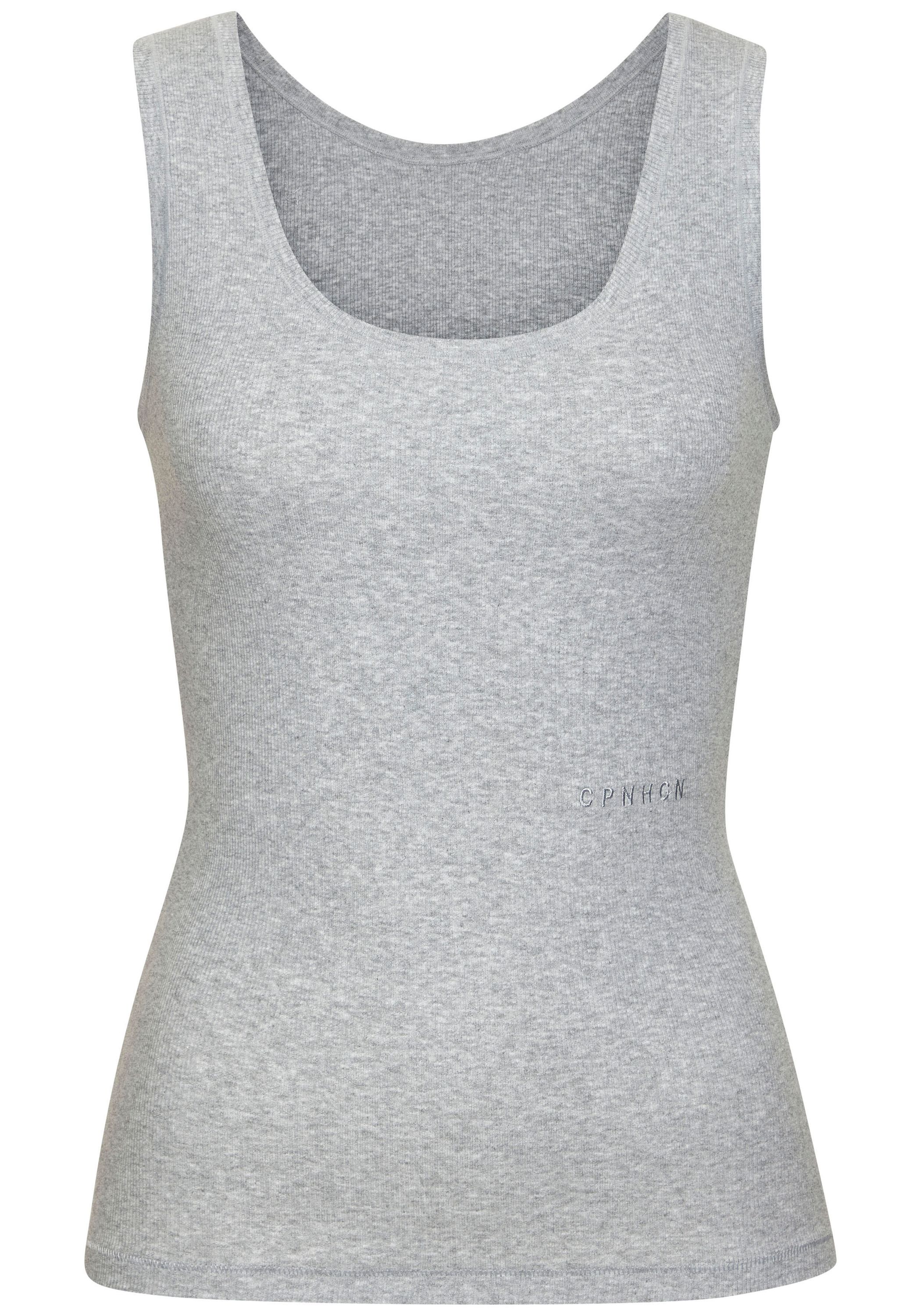Tanktop gerippt aus Modalmix - 666-grey melange - Grau