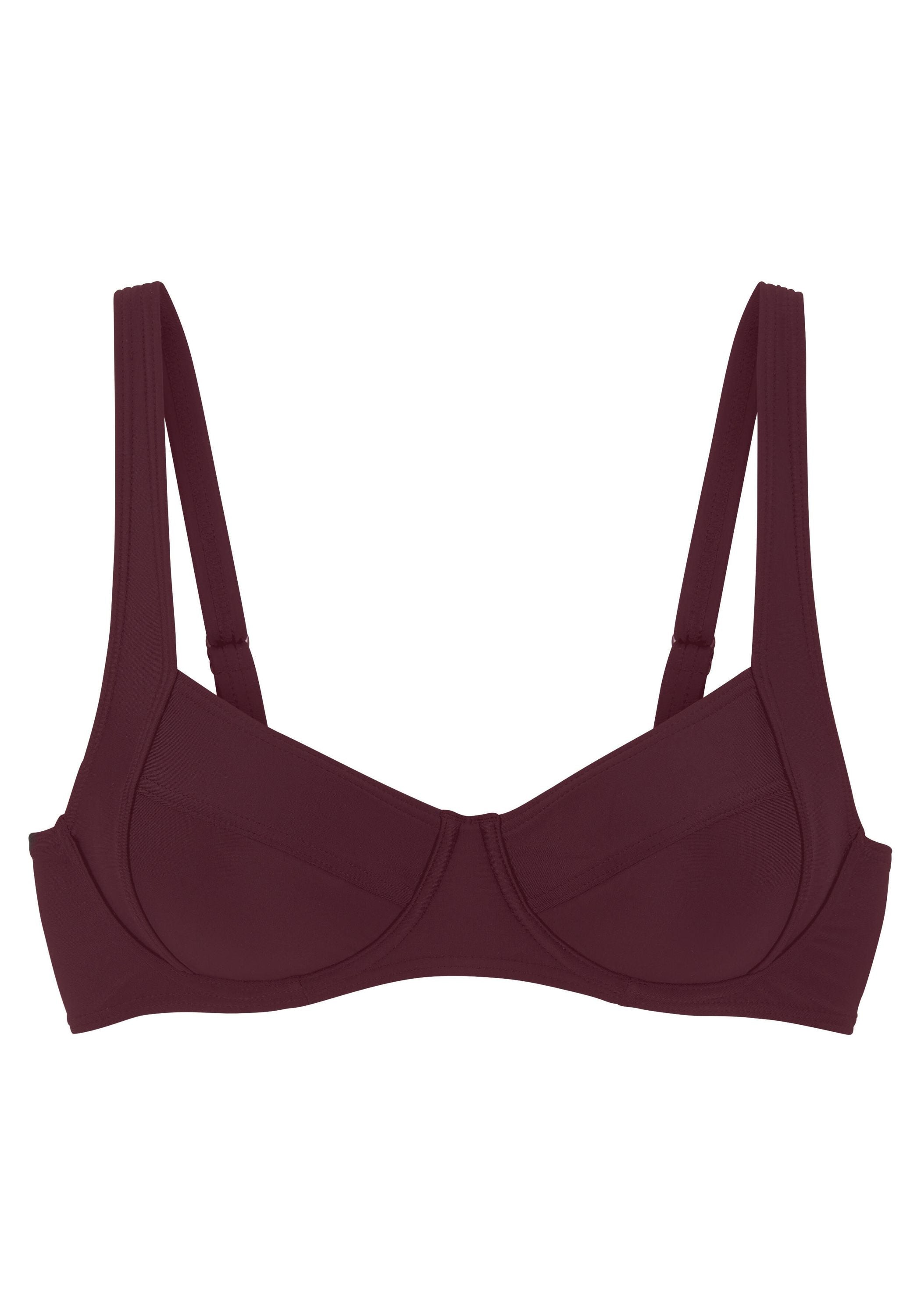 Bikini-Top mit Bügel - 753-aubergine - Rot