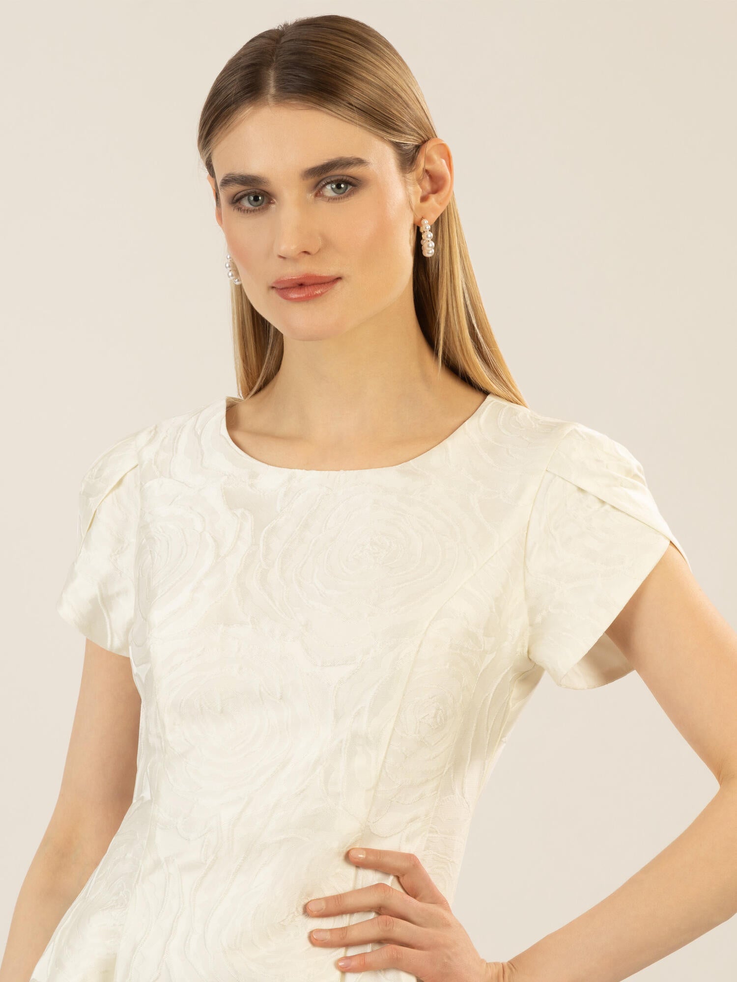 Cocktailkleid Mini - creme - Weiß