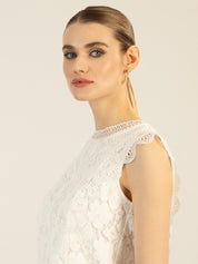 Top aus Spitze - creme - Weiß