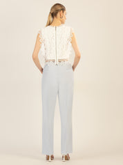 Top aus Spitze - creme - Weiß