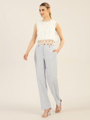 Top aus Spitze - creme - Weiß