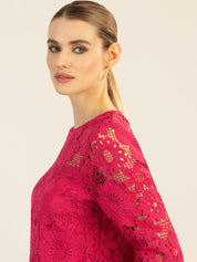 Bluse aus Spitze - pink - Pink