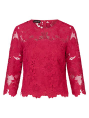 Bluse aus Spitze - pink - Pink