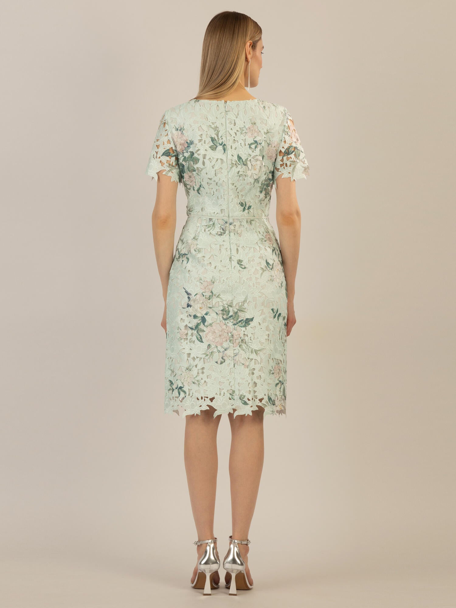 Cocktailkleid aus Spitze - jade-multicolor - Grün