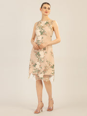 Cocktailkleid mit floralem Muster - nude-multicolor - Rosa