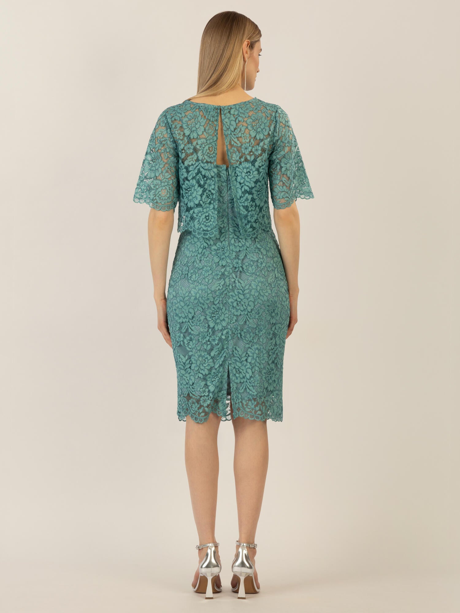 Cocktailkleid aus Spitze - jade - Grün