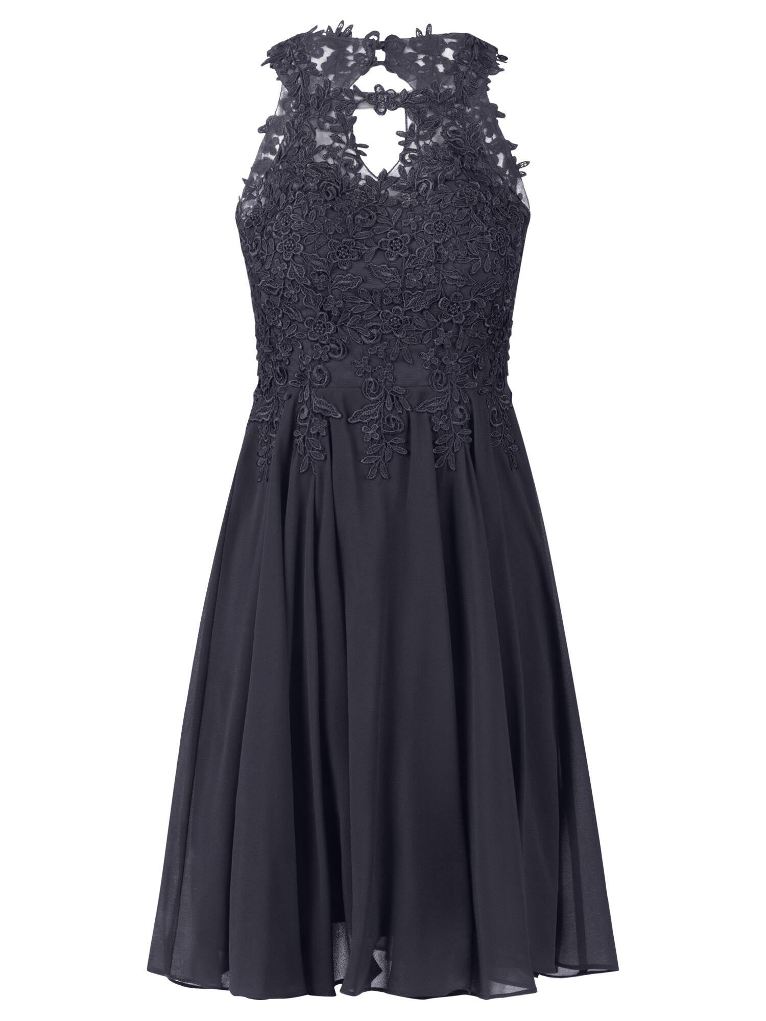 Cocktailkleid mit Rückenausschnit - nachtblau - Blau