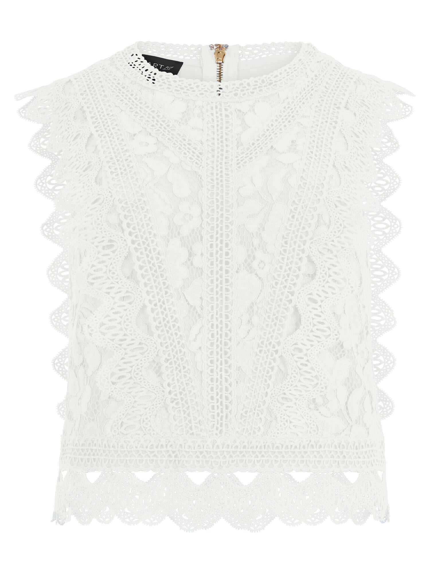 Spitzentop aus Baumwollmix - 42122 - Creme