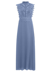Abendkleid Maxi mit Stehkragen - 46366 - Blau