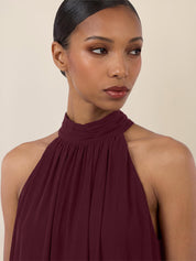 Chiffonkleid Maxi mit Stehkragen - 46134 - Rot