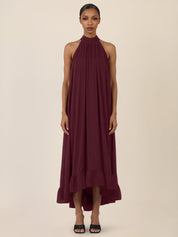 Chiffonkleid Maxi mit Stehkragen - 46134 - Rot