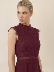 Abendkleid Maxi mit Stehkragen - 57278 - Rot