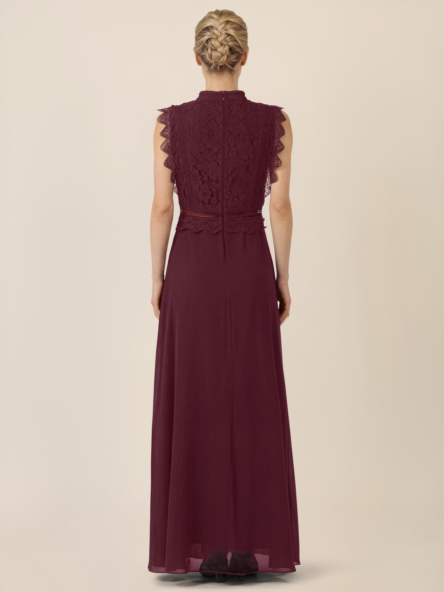 Abendkleid Maxi mit Stehkragen - 57278 - Rot