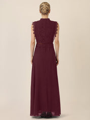 Abendkleid Maxi mit Stehkragen - 57278 - Rot