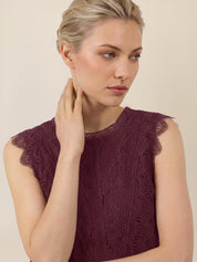 Spitzentop aus Baumwollmix - 36282 - Rot