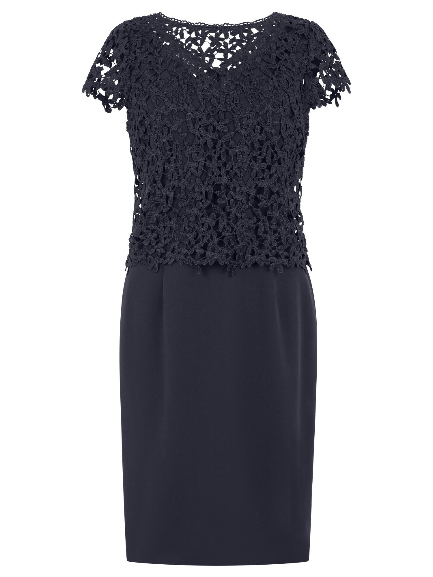 Etuikleid Midi mit Spitzenjäckchen - 32083 - Blau