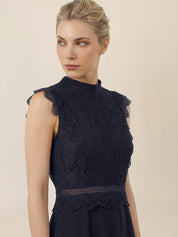 Abendkleid Maxi mit Spitze - 46172 - Blau