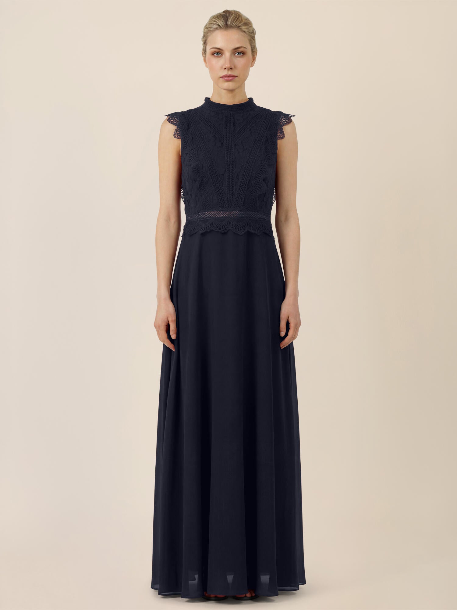 Abendkleid Maxi mit Spitze - 46172 - Blau